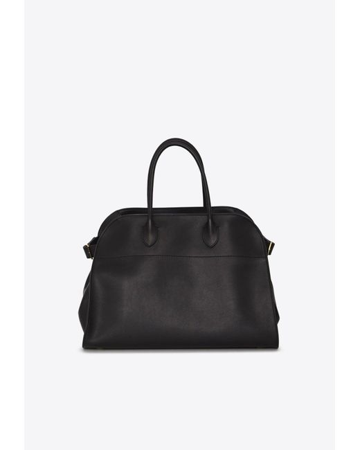 The Row Black Soft Margaux 15 Top Handle Bag