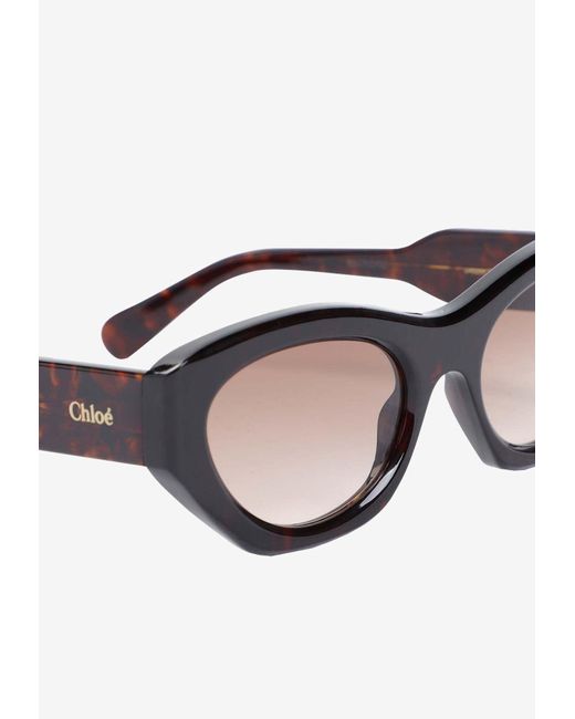 Chloé White Oval Acetate Sunglasses