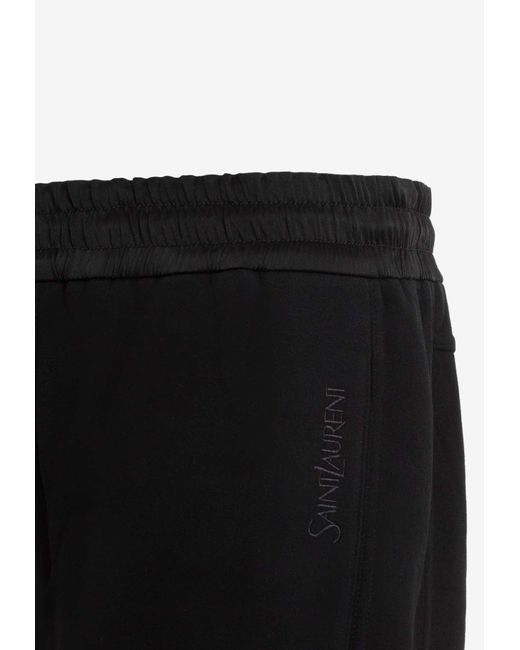 Saint Laurent Black Logo Track Pants for men