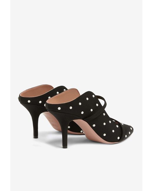 Malone Souliers Black Maureen 70 Pearl Embellished Mules