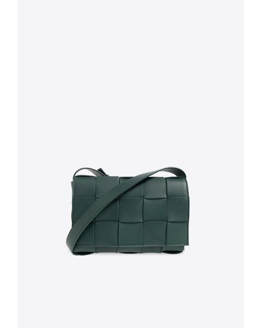 Bottega Veneta Green Cassette Intrecciato Shoulder Bag