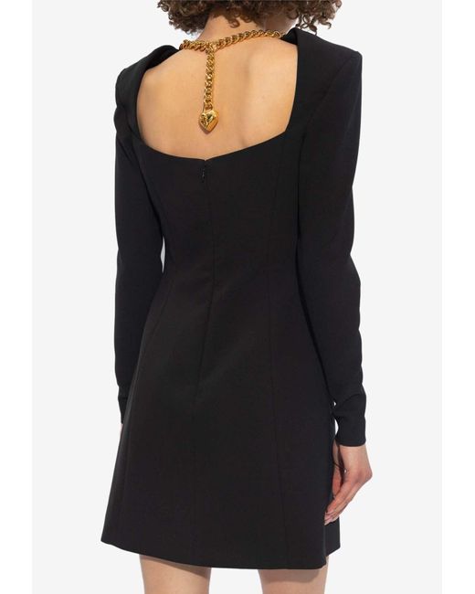 Moschino Black Dress With Chain,