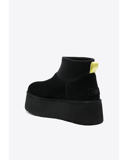 Ugg Black Classic Mini Dipper Flatform Snow Boots