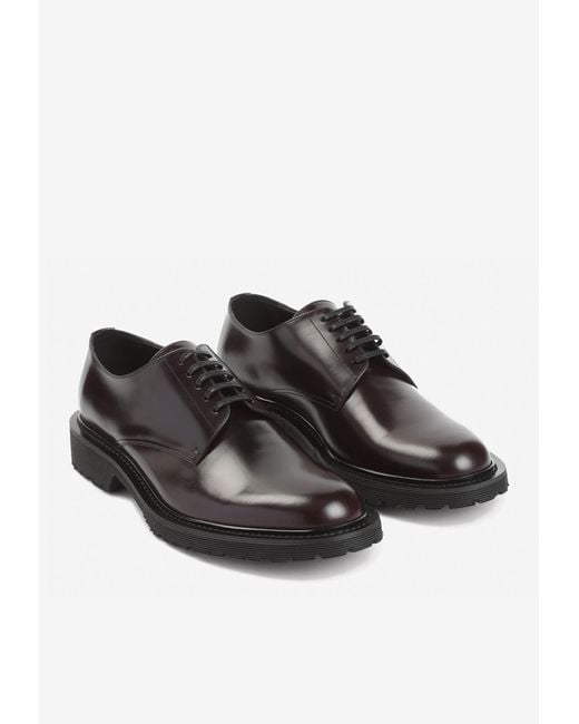 Saint Laurent Brown Army Derby Lace-Up Shoes for men