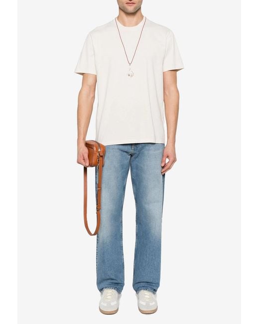 Maison Margiela Blue Basic Crewneck T-Shirts for men