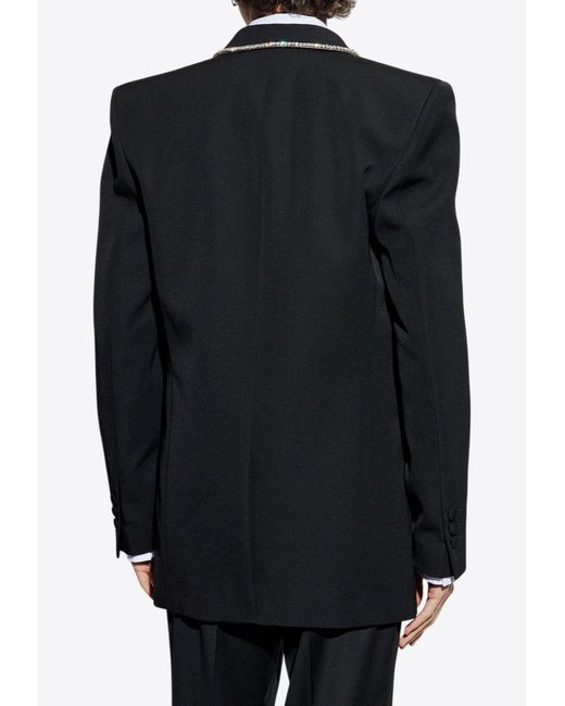 Balmain Black Love Letter Wool Blazer for men