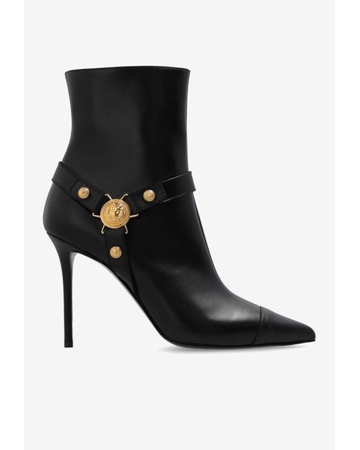 Balmain Black 95 Calf Leather Ankle Boots
