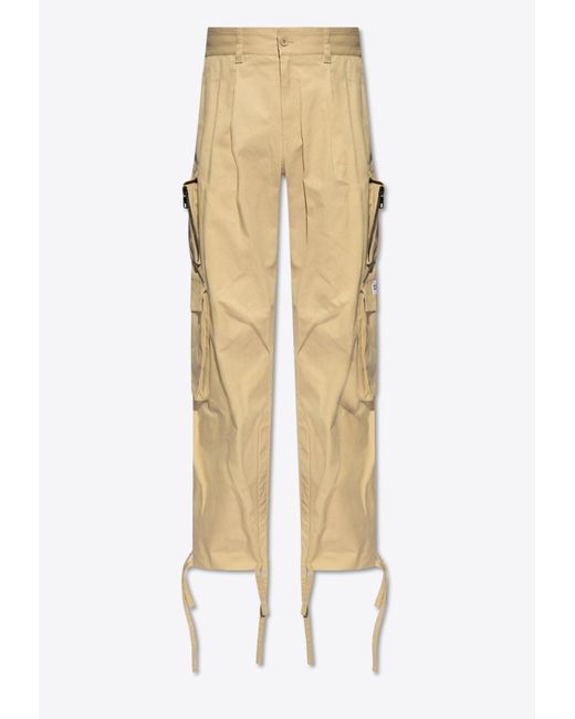 Dolce & Gabbana Natural Wide-Leg Cargo Pants for men