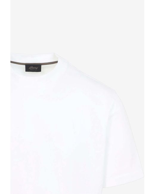 Brioni White Basic Jersey T-Shirt for men