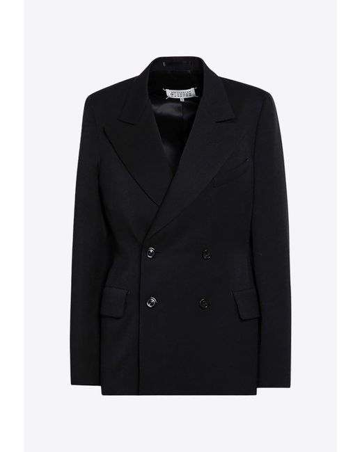Maison Margiela Black Double-Breasted Wool Blazer