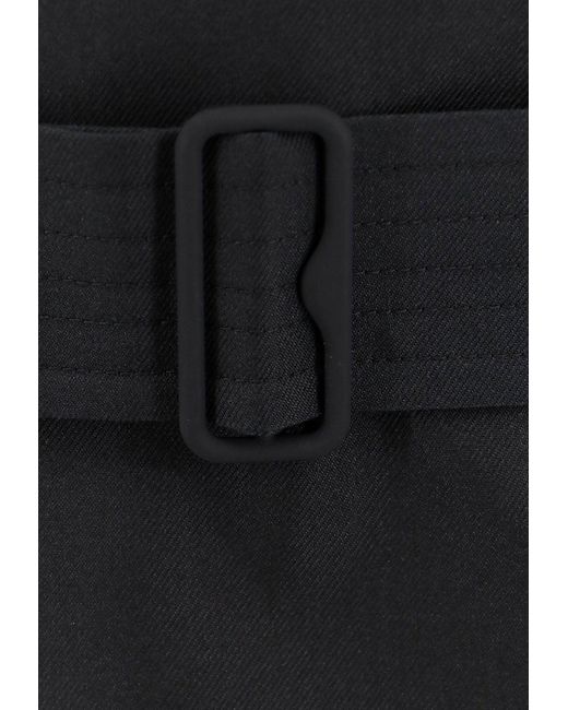 Burberry Black Silk-Blend Belted Trench Coat for men