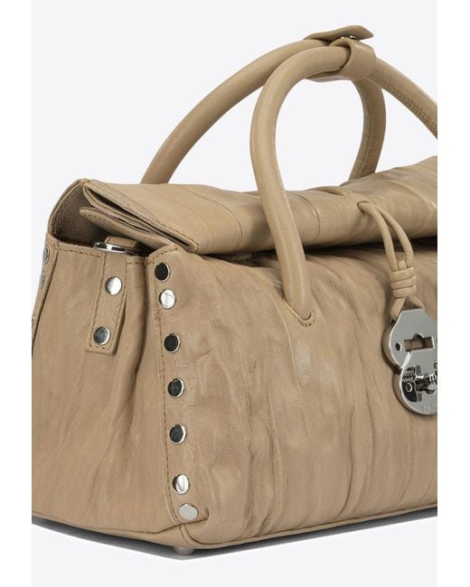 Zanellato Natural Small Dotta Plisse Shoulder Bag