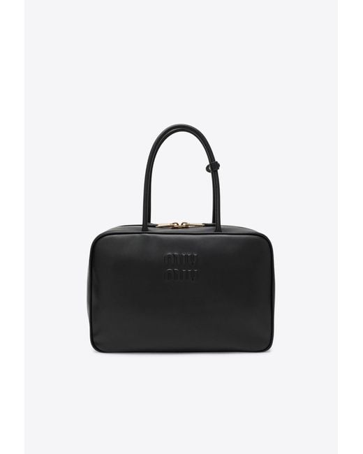 Miu Miu Black Large Beau Leather Shoulder Bag