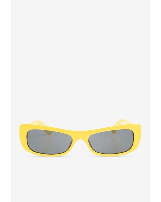 Jacquemus Yellow Capri Rectangular Sunglasses