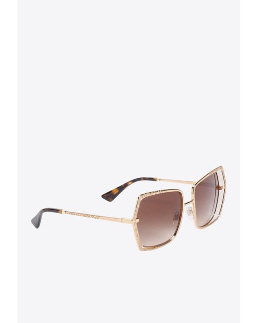 Dolce & Gabbana Metallic Butterfly Metal Sunglasses