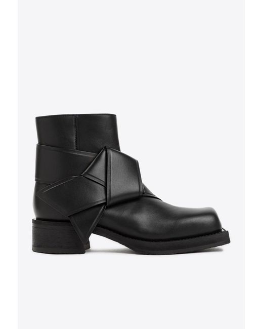 Acne Black Musubi Leather Ankle Boots