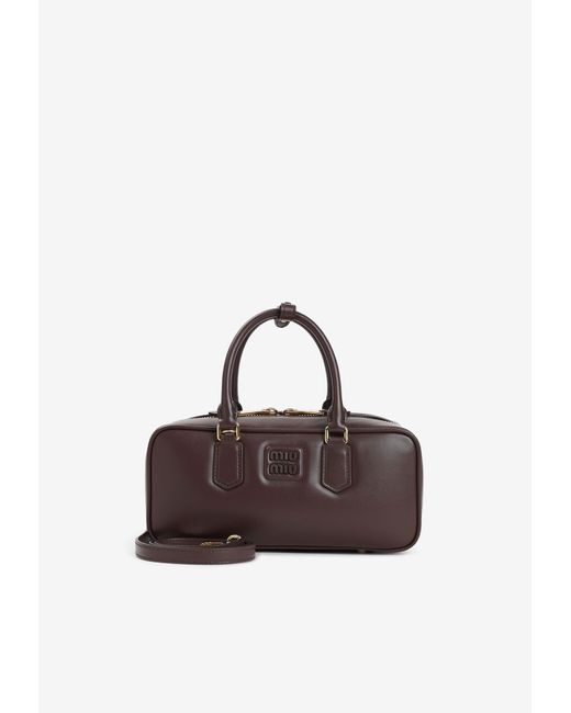 Miu Miu Brown Arcadie Smooth Shoulder Bag