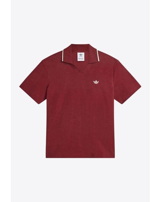 Adidas Originals X Wales Bonner Logo Embroidered Polo T-Shirt for men