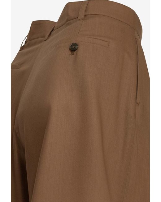 Herno Brown Wool Tailored Shorts