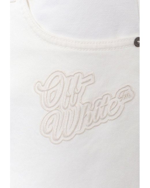 Off-White c/o Virgil Abloh White Convertible Logo Embroidered Cargo Jeans for men