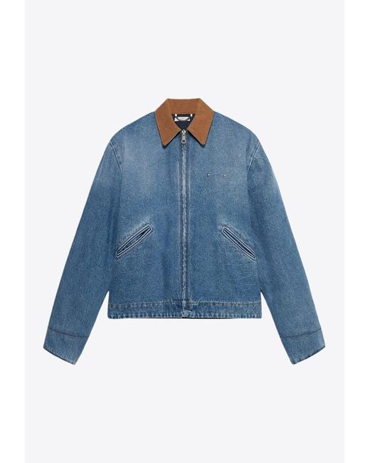 1989 STUDIO Blue 1989 Denim Worker Jacket for men