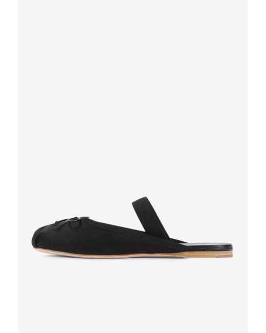 Miu Miu White Logo Flat Mules