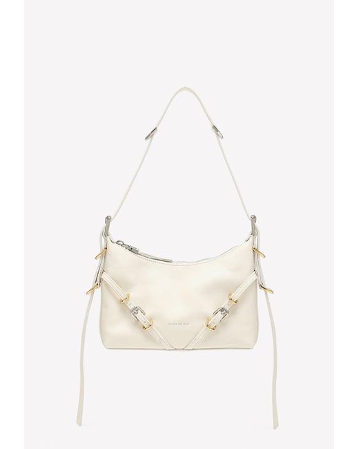 Givenchy White Voyou Shoulder Bag In Leather