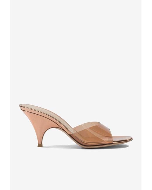 Gianvito Rossi Natural Sofia 70 Plexi Mules