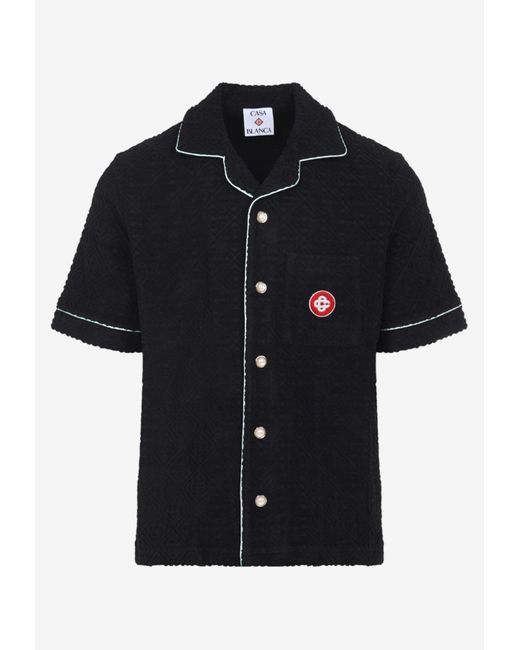 Casablanca Black Logo Monogram Toweling Shirt for men