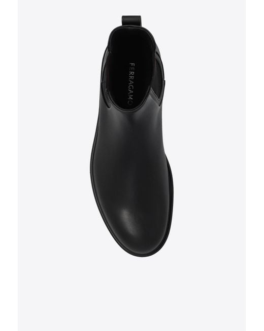 Ferragamo Black Chelsea Boots Cezanne for men