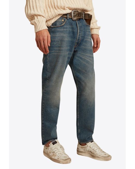 Golden Goose Deluxe Brand Blue Stone-Washed Slim Jeans for men