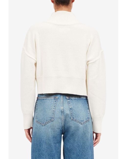 MM6 by Maison Martin Margiela Blue Cut-Out Knitted Sweater