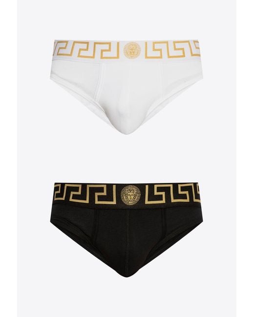 Versace Black Greca Border Briefs for men