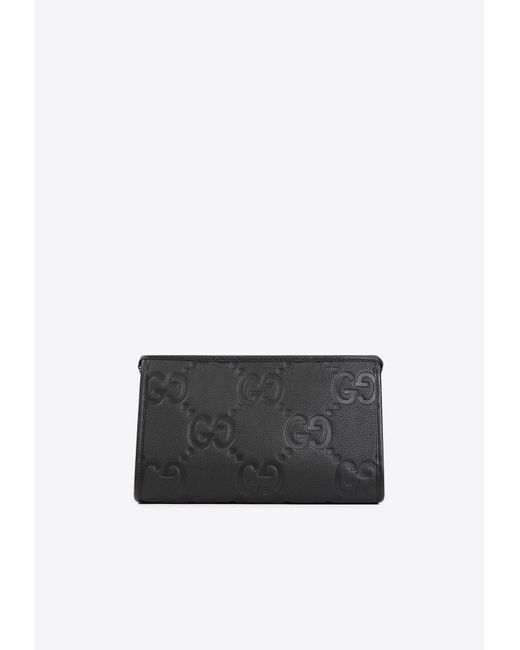 Gucci Black Jumbo GG Leather Pouch for men