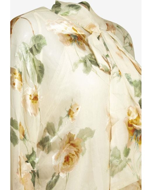 Zimmermann Metallic Carousel Devore Floral Blouse