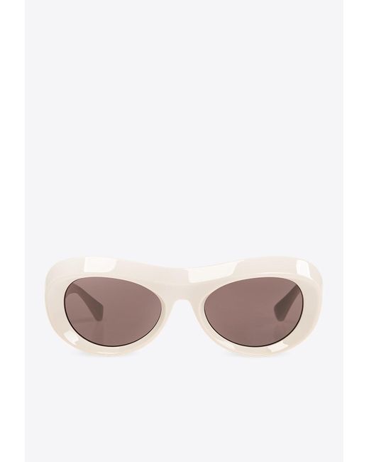 Bottega Veneta Gray Round Volumes Sunglasses
