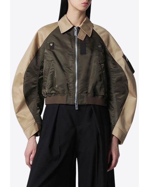 Sacai Black Nylon Zip-Up Jacket