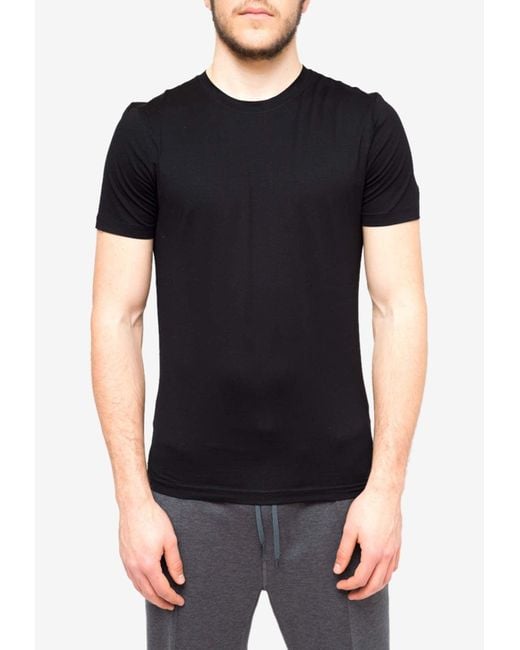 Prada Black Logo Patch Essential T-Shirt for men