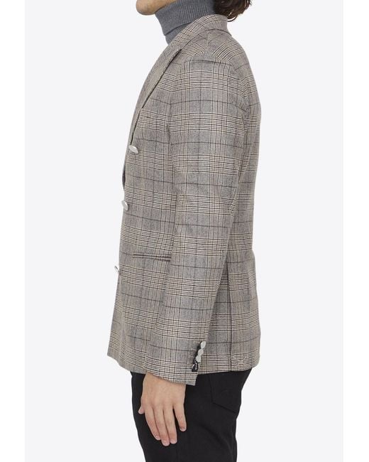 Tonello Gray Checked Wool Blazer for men