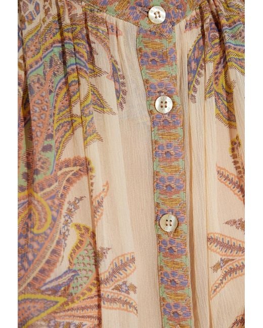 Etro Natural Paisley Print Silk Blouse