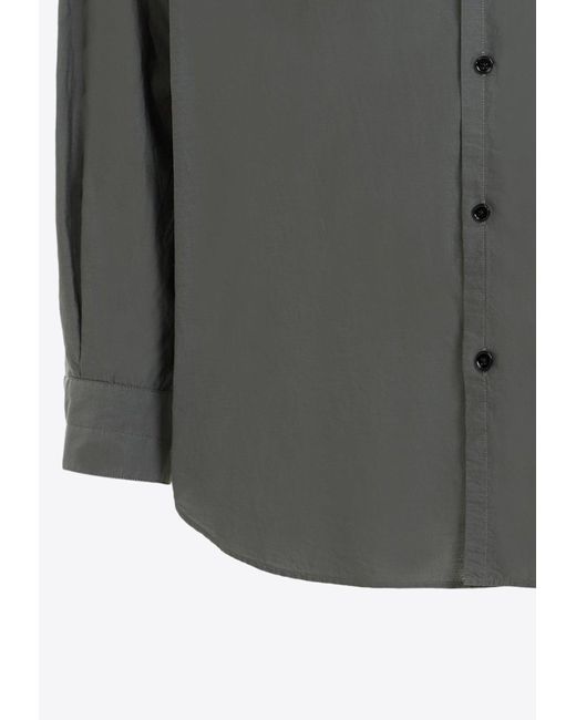 Lemaire Gray Long-Sleeved Solid Shirt for men
