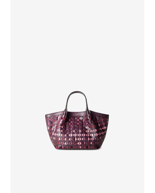 Serapian Pink Mini Secret Mosaico Leather Shoulder Bag