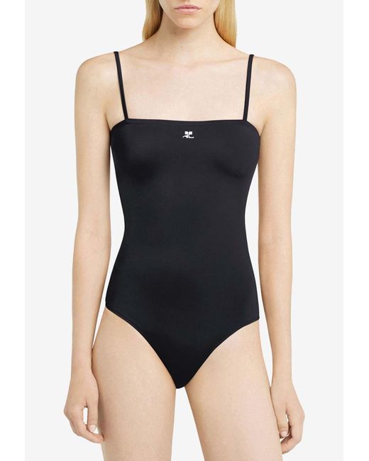 Courreges Black Heritage One-Piece Swimsuit