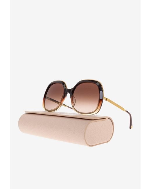 Chloé Brown Leia Round Sunglasses