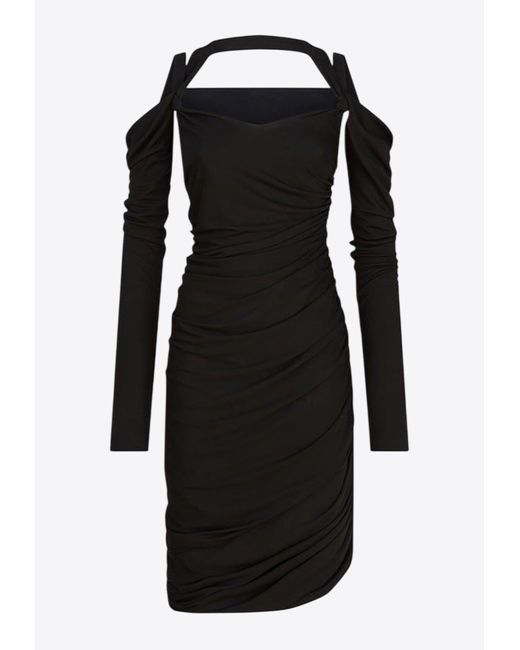The Attico Black Cut-Out Midi Dress