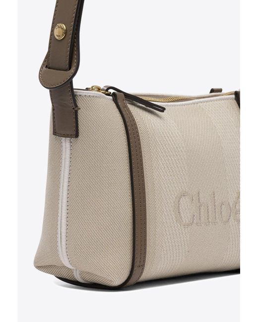 Chloé Natural Logo Jacquard Shoulder Bag