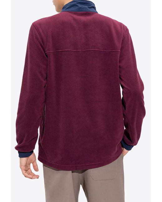Adidas Originals Red Wander Hour Quarter-Snap Fleece Sweatshirt for men