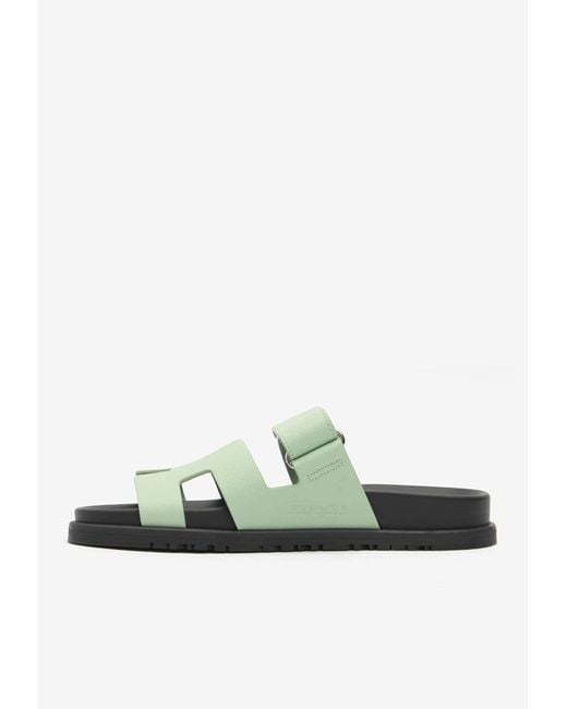 Hermès Green Chypre Sandals