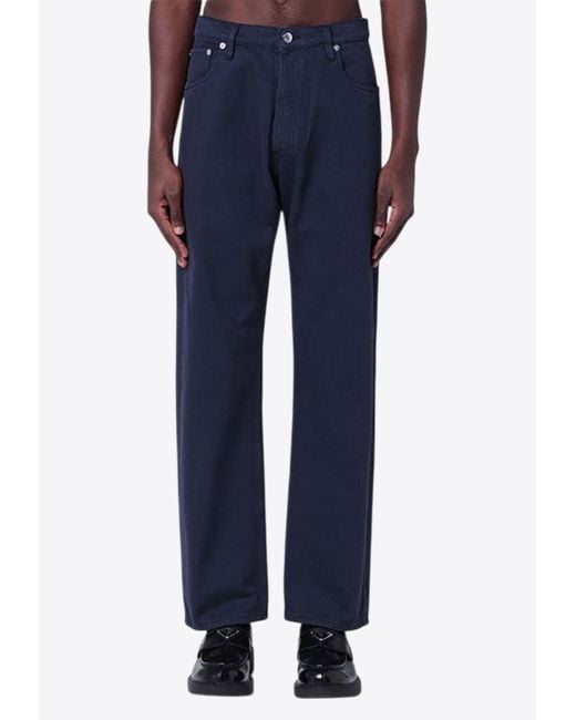 Prada Blue Straight-Leg Washed Jeans for men