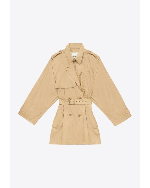 Isabel Marant Natural Franny Linen Trench Coat